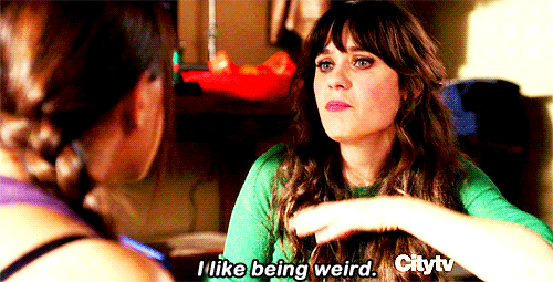 gif i like being weird new girl