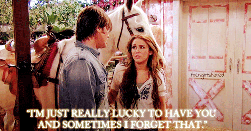 gif i'm lucky to have you hannah montana